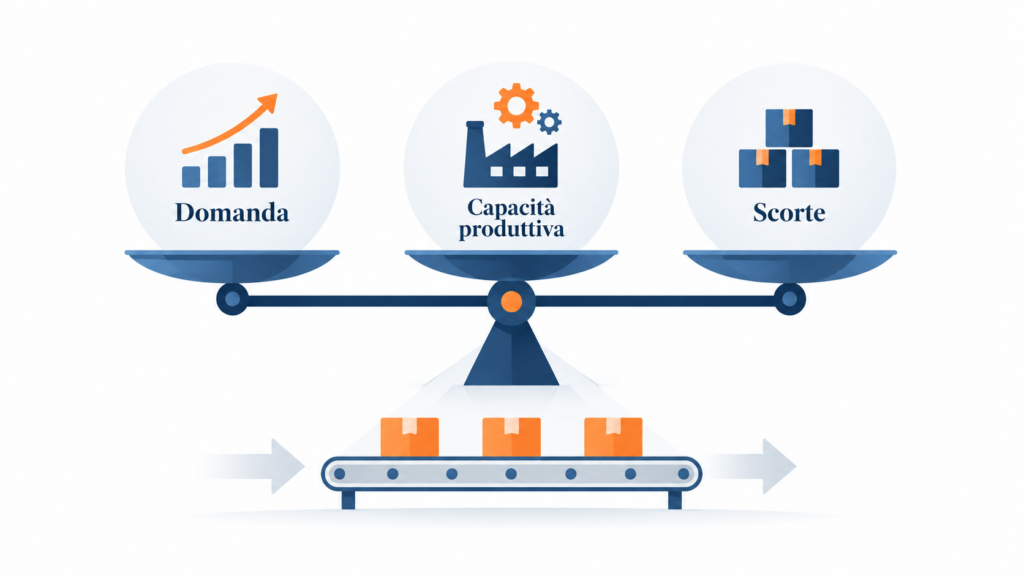 L'equilibrio tra domanda, capacità produttiva e scorte